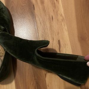 Birdies green velvet flat